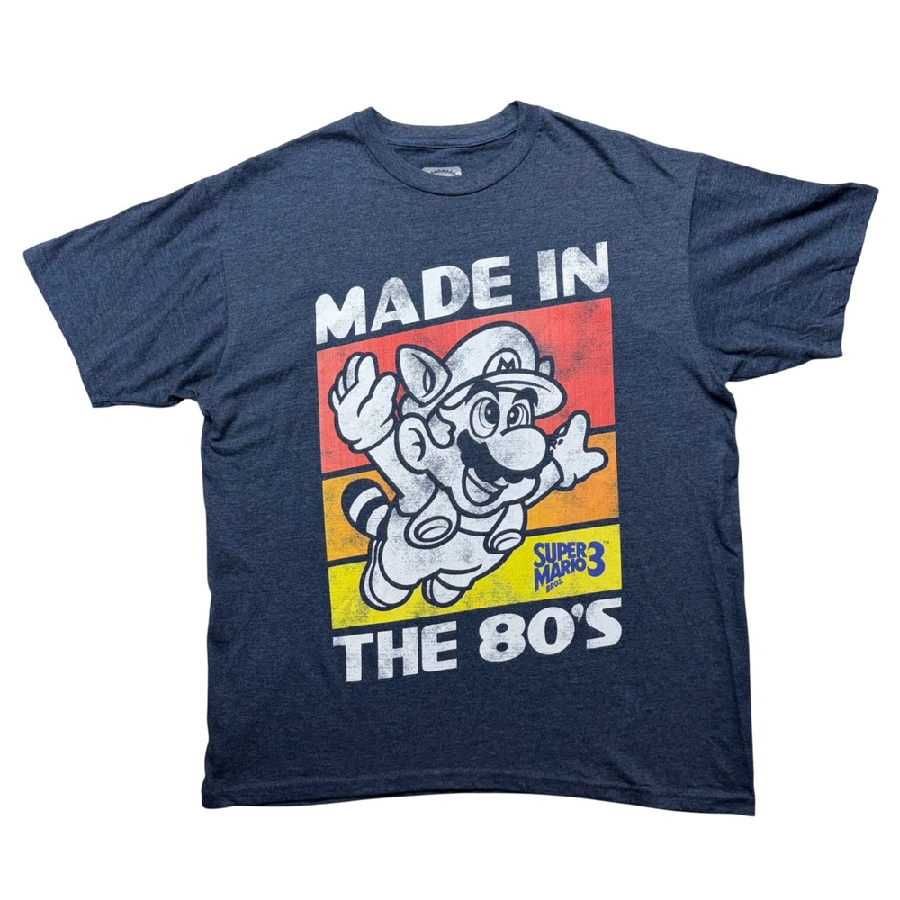 Nintendo Super Mario Bros 3 Made in the 80s Graphic Tee Navy Blue XL